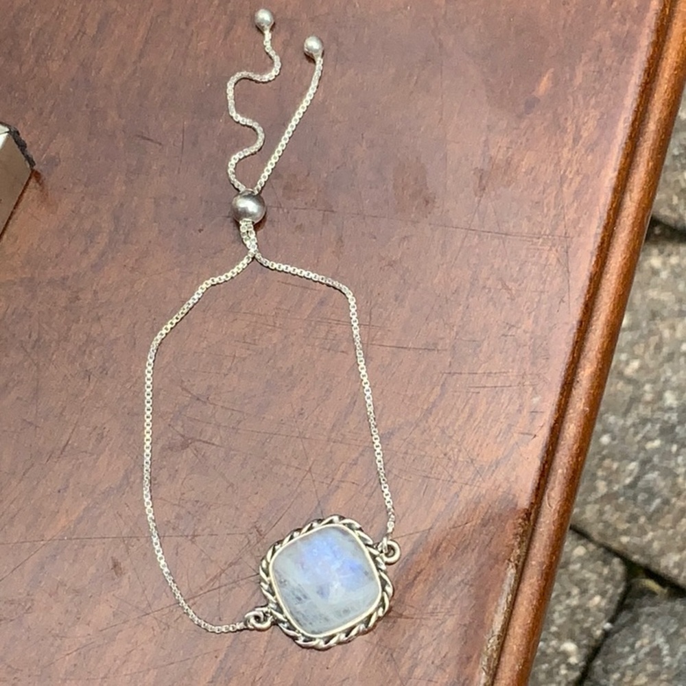 Adjustable Moonstone 925 Sterling Silver Bracelet - image 6
